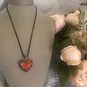 🌺Murano glass flower heart  pendent 🌸🌺